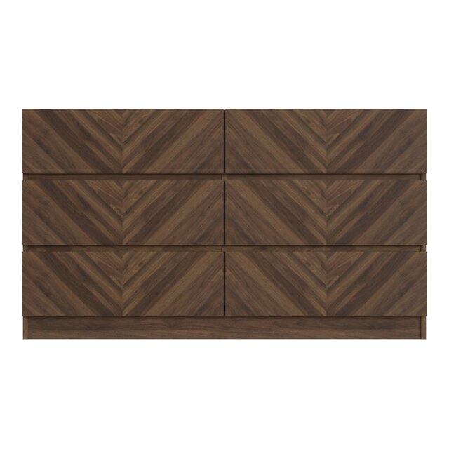 Catania 6 Drawer Chest Brown Royal Walnut
