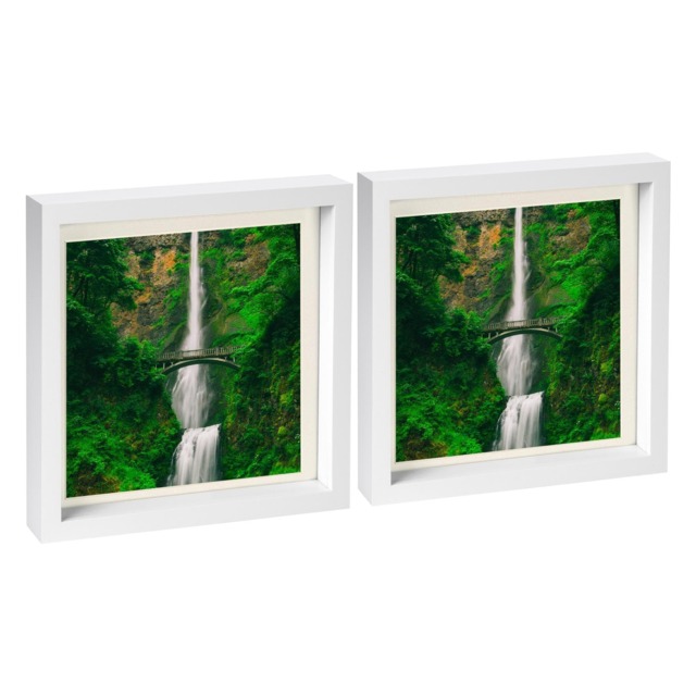 "Nicola Spring 10 x 10"" Photo Frames - Ivory Mount 3D Photo Frame Picture Frame Box Portrait Display Case & Spacer (53 x 53cm) x2"