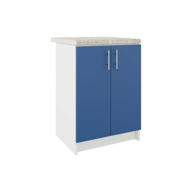 JD Greta Kitchen Base Unit 600mm Storage Cabinet With Door Shelf 60cm Navy Blue Matt with Worktop
