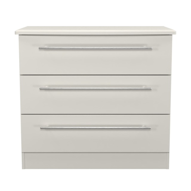 Carlton 3 Drawer Chest of Drawers in Grey Matt (Ready Assembled) Grey Grey Matt
