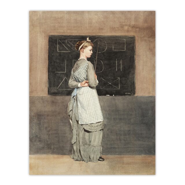 "Teacher with Blackboard Winslow Homer Wall Art Poster Print 12X16"""