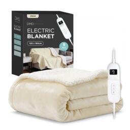 DMD Heated Electric Throw Blanket, Fleece Sherpa, 9 Heat Settings & Timer, 120 x 160cm