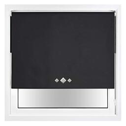 Blackout Roller Blind Diamond Eyelet Metal Fittings Black Black