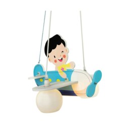 Airplane Childrens Pendant Aeroplane Light Blue, White