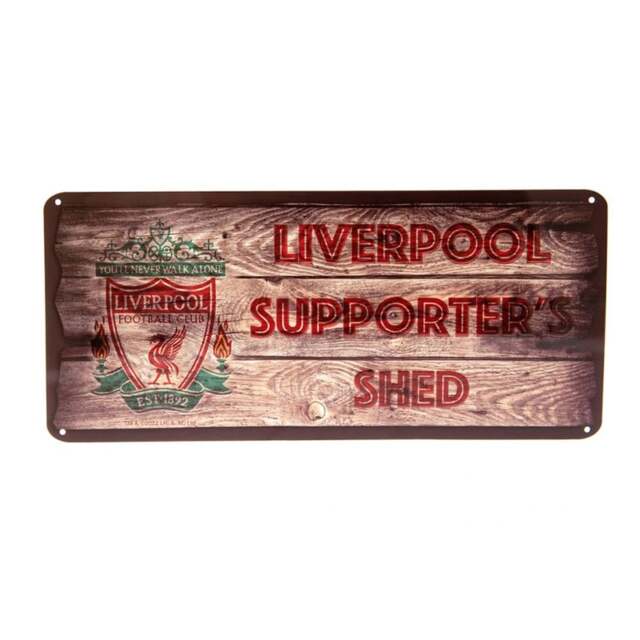 Liverpool FC Supporter´s Shed Metal Plaque Red Beige/Red/Green 1