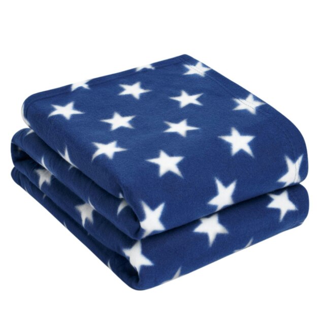 OHS Star Fleece Blanket, 120x150cm - Navy Blue/White