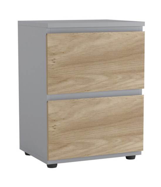 Skagen Minimalist Chest of 2 Drawers Grey Grey & Oak 1