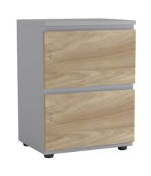 Skagen Minimalist Chest of 2 Drawers Grey Grey & Oak 1