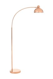 Orsina Copper Floor Lamp With Curved Stem, Arched Floor Lamp With Marble Base, Statement Copper Standing Lamp