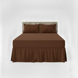 Fitted Valance Bed Sheet Polycotton Mattress Cover And Frill Easy Care Brown Single
