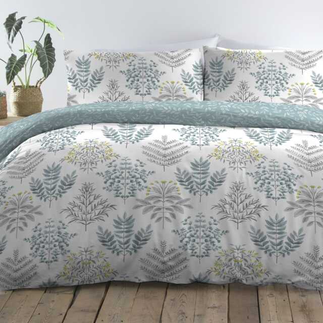 D & D Emily Duvet Cover Set Duck Egg