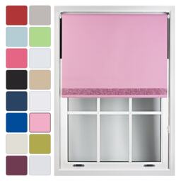 FURNISHED Blackout Roller Blinds with Pink Glitter Trim Made to Measure Pink Pink (W) 60cm x (L) 210cm