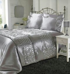 Shimmer Duvet Cover Set - Double - Grey