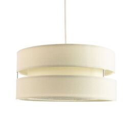 Contemporary Quality Cream Linen Fabric Triple Tier Ceiling Pendant Light Shade Cream Cream 1