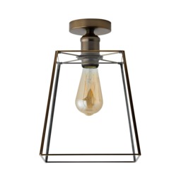ValueLights Susie Antique Brass Flush Ceiling Light Bronze