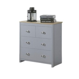 Wooden 4 Drawer Chest Of Drawers Bedroom Furniture In Grey
