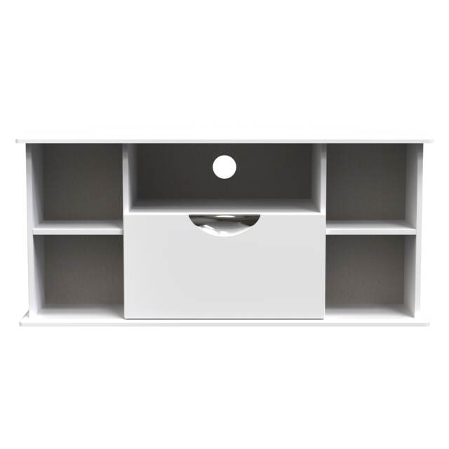 Holborn Corner TV Stand in White Gloss & White Matt (Ready Assembled) White White Gloss & White Matt