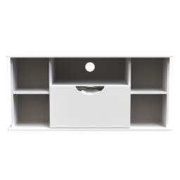 Holborn Corner TV Stand in White Gloss & White Matt (Ready Assembled) White White Gloss & White Matt