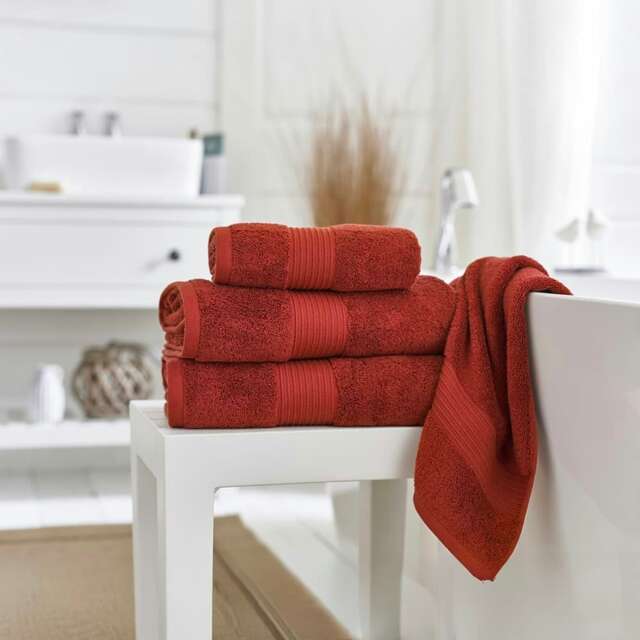 Bliss 650gsm Pima Cotton Supersoft Fluffy Towels Orange Paprika Bath sheet