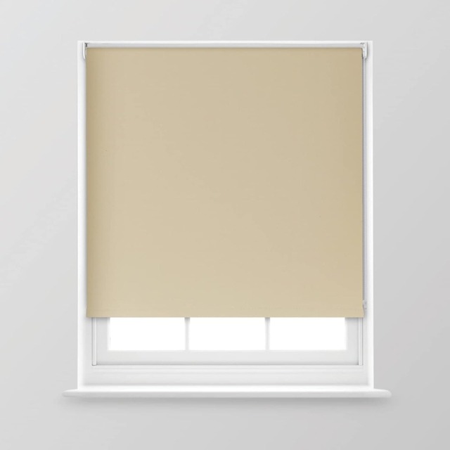 A.Unique Home Premium Trimmable Thermal Blackout Roller Window Blind - 2FT - Natural - 60cm (W) x 170cm (L)