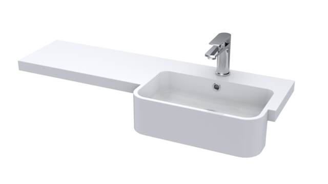 Balterley 1000 ROUND S/RECESS POLYMARBLE BASIN RH