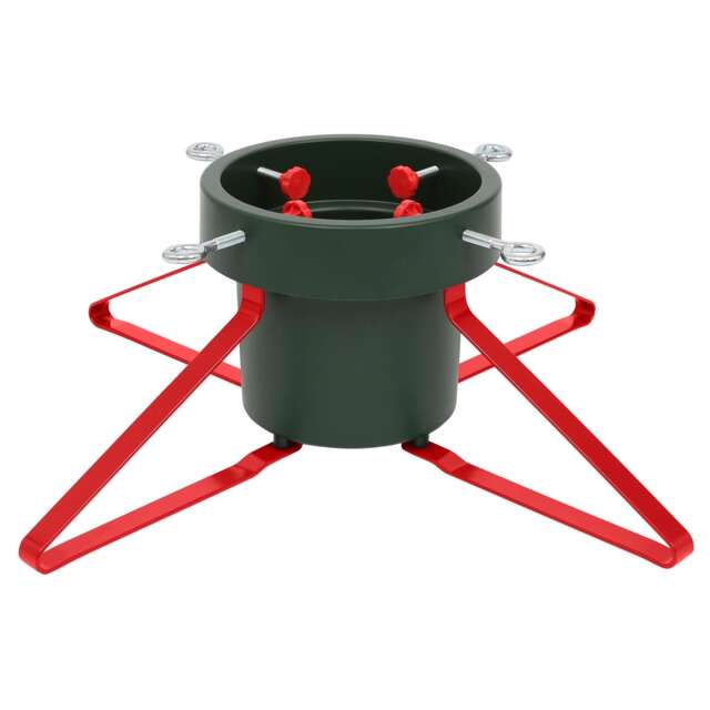 Harbour Housewares Classic Real Christmas Tree Stand - 5.5in - Green/Red
