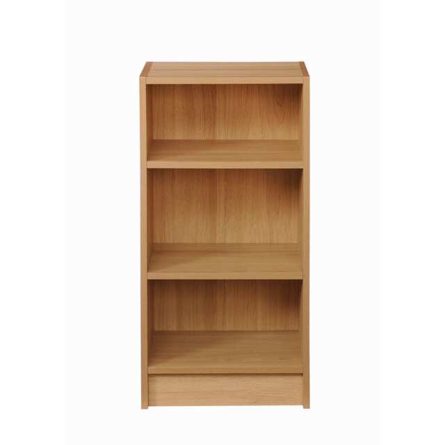 Essentials Small 3 Tier Cube Bookcase Display Shelving Storage Unit Wood Furniture Oak