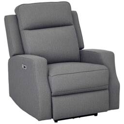 HOMCOM Electric Fabric Recliner Armchair, Reclining Chair with Adjustable Leg Rest, USB Port, for Limited Space Home Living Room, Charcoal Grey