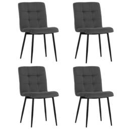 Living and Home 4 Pcs Modern Frosted Velvet Dining Chairs - Grey