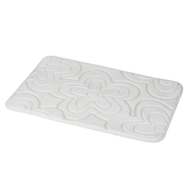 Showerdrape Clover White Memory Foam Bath Mat 800 x 500mm Multi 1