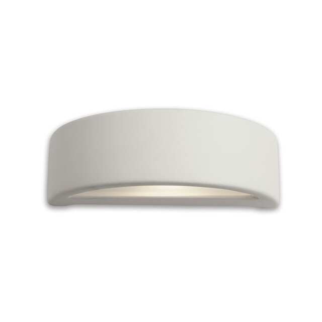 Ceramic 1 Light Indoor Plaster Wall Light - 100W Unglazed, Acid White Glass, E27