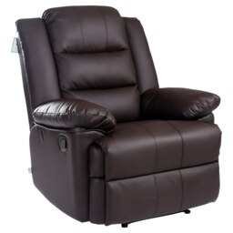 Loxley Bonded Leather Manual Recliner Armchair Sofa Home Lounge Chair (Brown)