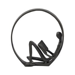 Living and Home Desktop Metal Statue Reading Men in Circle Figurine
