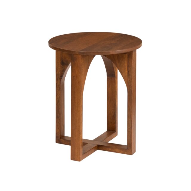 Viera Round Solid Mango Wood Side Table for Living Room Bedroom