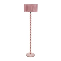 ValueLights Bobbins Rose Floor Lamp Pleat Blush Pink Shade Pink Pink