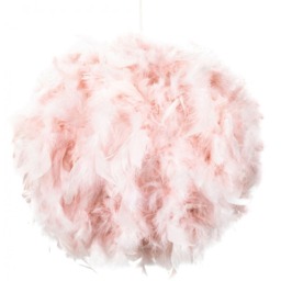 Contemporary and Unique Large Pink Real Feather Decorated Pendant Light Shade Pink Pink 1