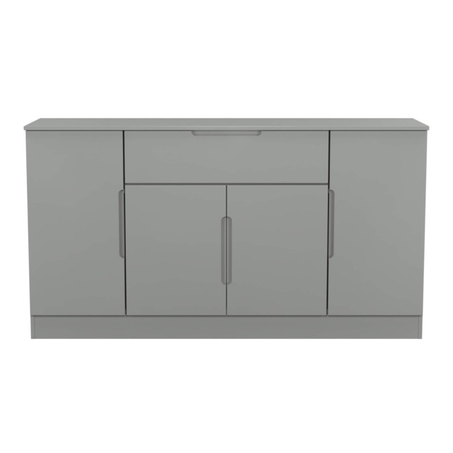 Lucca 4 Door 1 Drawer Wide Sideboard in Dusk Grey (Ready Assembled) Grey Dusk Grey