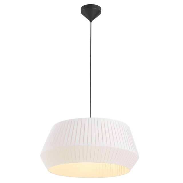 Nordlux Dicte Indoor Pendant Light White Textile E27 Hand Pleated - Mains Powered, IP20