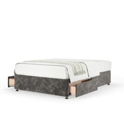 Super Ortho Orthopaedic Charcoal Chenille 2 Drawer Divan Set King Size