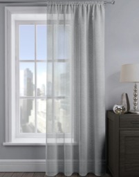 Velosso Alessandria Sparkle Slot Top Voile Panel - 137cm x 137cm Silver Silver