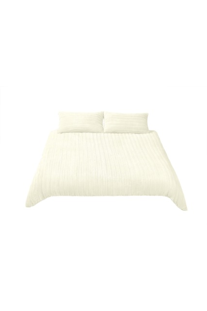 Living and Home 3Pcs Duvet Cover and Pillowcases Bedding Set, Single- Off White White Single