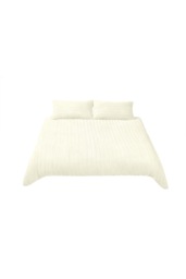 Living and Home 3Pcs Duvet Cover and Pillowcases Bedding Set, Single- Off White White Single