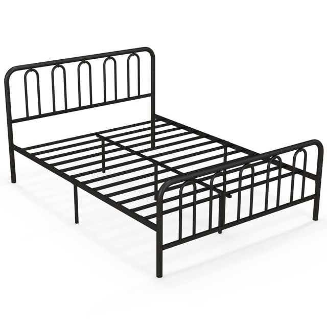 COSTWAY King Size Metal Bed Frame Black