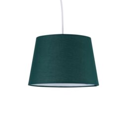 Dark Green Cotton 23cm Tapered Cylinder Pendant or Lamp Shade Green Medium 1