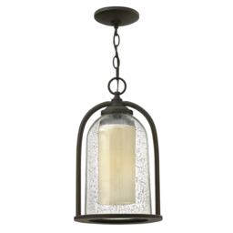 Quincy 1 Light Outdoor Ceiling Chain Lantern Oil Rubbed Bronze, E27