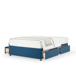 Ortho Classic Orthopaedic Blue Plush Velvet 4 Drawer Divan Set Small Double