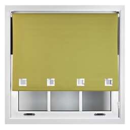 FURNISHED Blackout Roller Blinds with Large Square Eyelets Made to Measure Window Shade Green Green (W) 150cm x (L) 165cm
