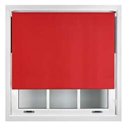 Blackout Roller Blind 70cm Wide x 165cm Long Metal Fittings Red Red