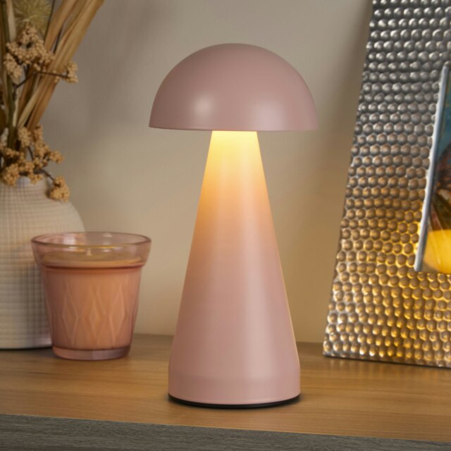 RECHARGEABLE DENIM DOME TABLE LAMP Pink