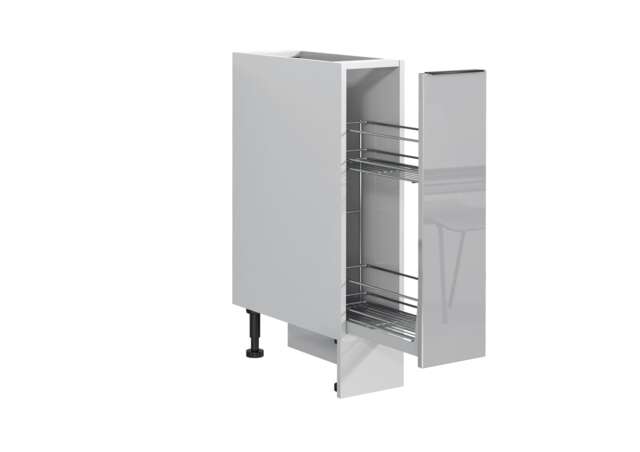 Kitchen Cabinet Pull Out Storage Basket 200mm Unit Modern Grey Gloss Base Storage Cupboard Star